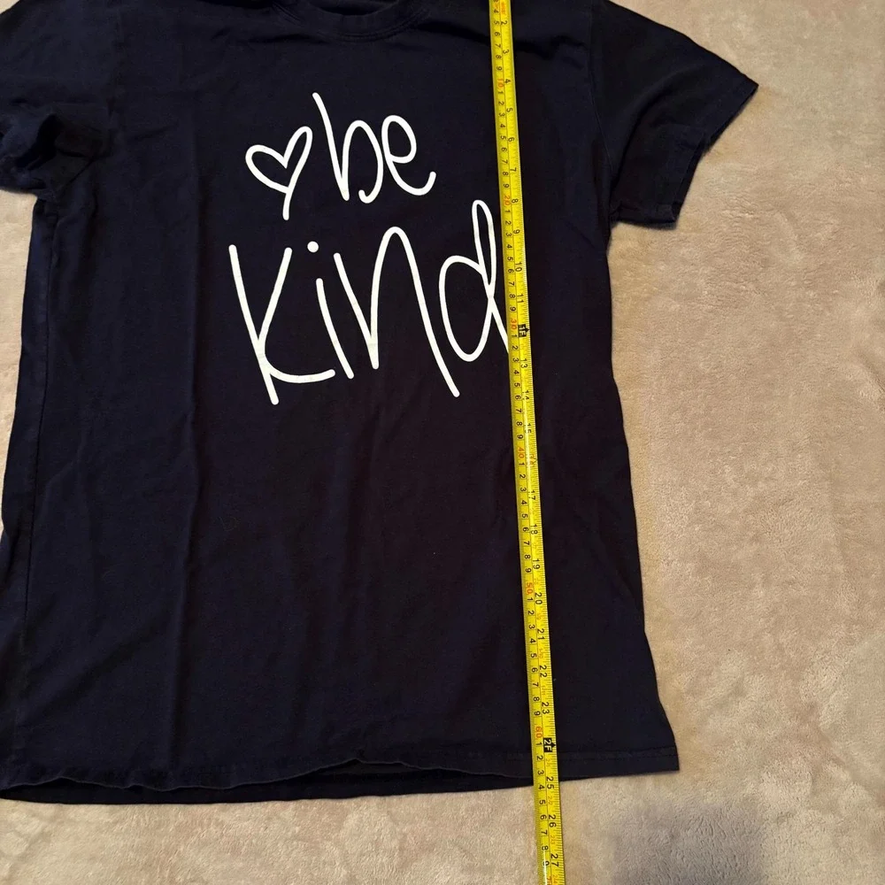 Be Kind Graphic T-Shirt Women's Black Short Sleeve Inspirational Tee - Picture 4 of 6
